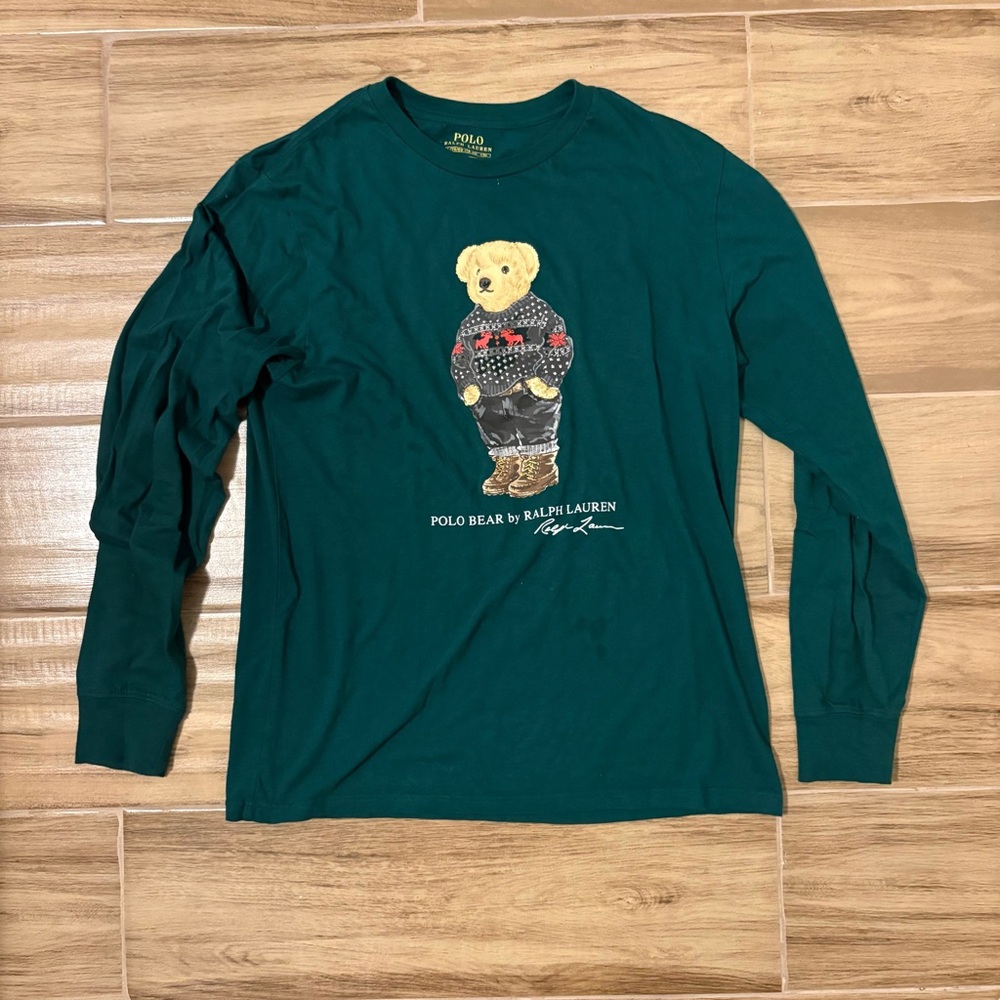 Polo by Ralph Lauren green Long Sleeve Bear Shirt